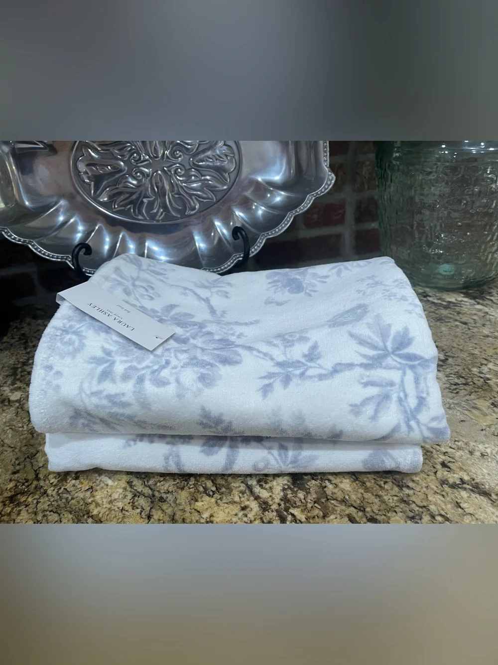 Laura Ashley Walled Garden Blue Towels Bundle - bath, hand & finger towels -NEW!